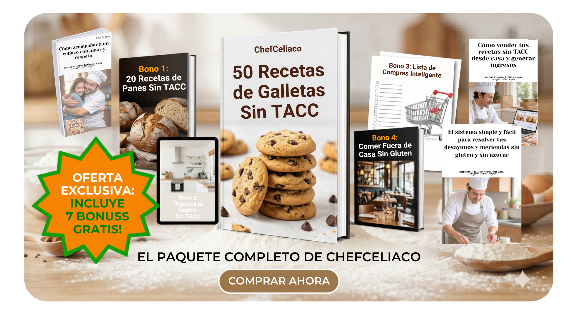 Pack Horneado Perfecto: 50 Galletas Irresistibles + El Arsenal Completo Sin Gluten.